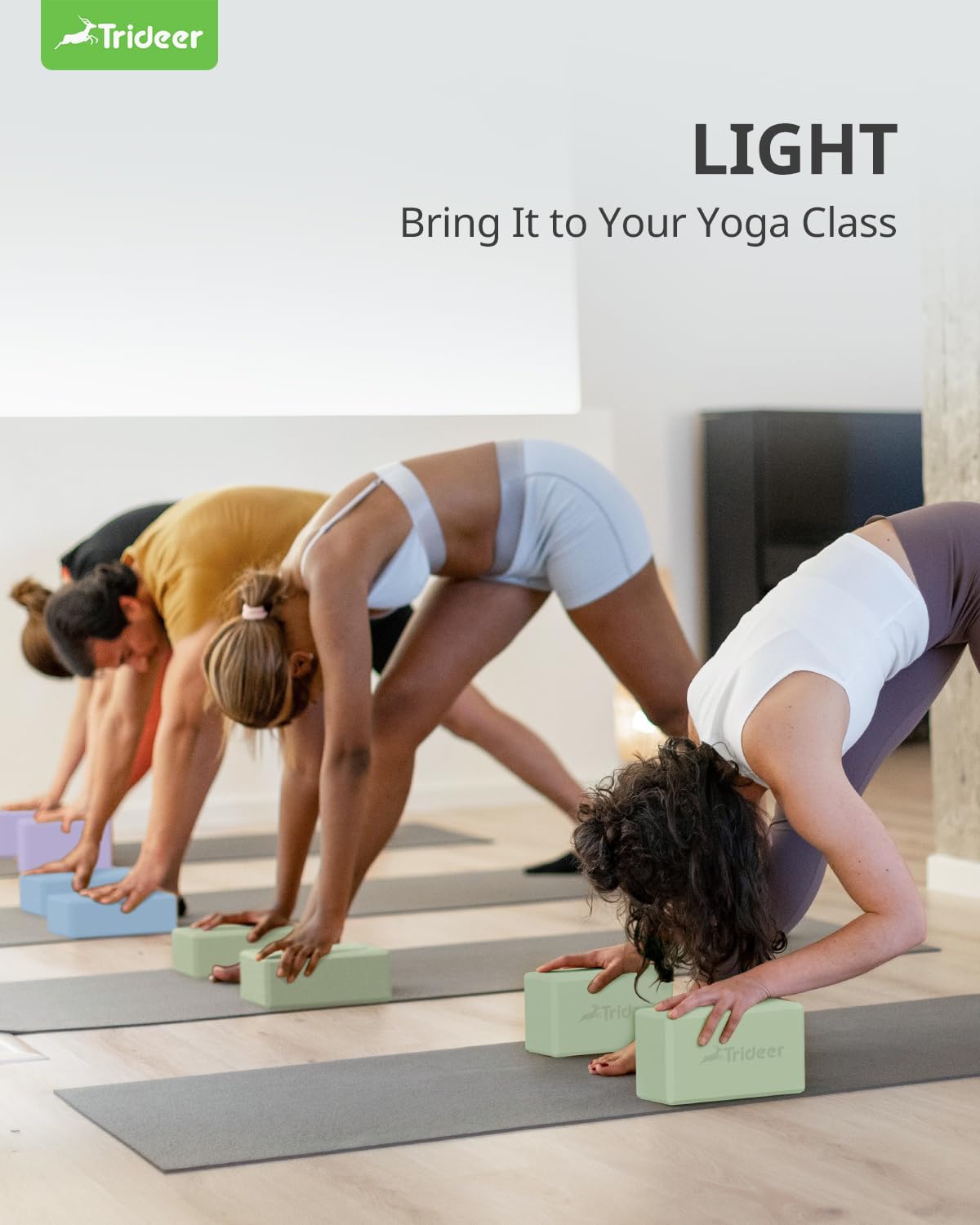 Yoga Blocks 2 Pack, Soft Non-Slip Foam Blocks with Beveled Edges for Alignment and Stretching in Yoga, Pilates, and Dance - Supportive, Lightweight, Odor Resistant, Latex-Free